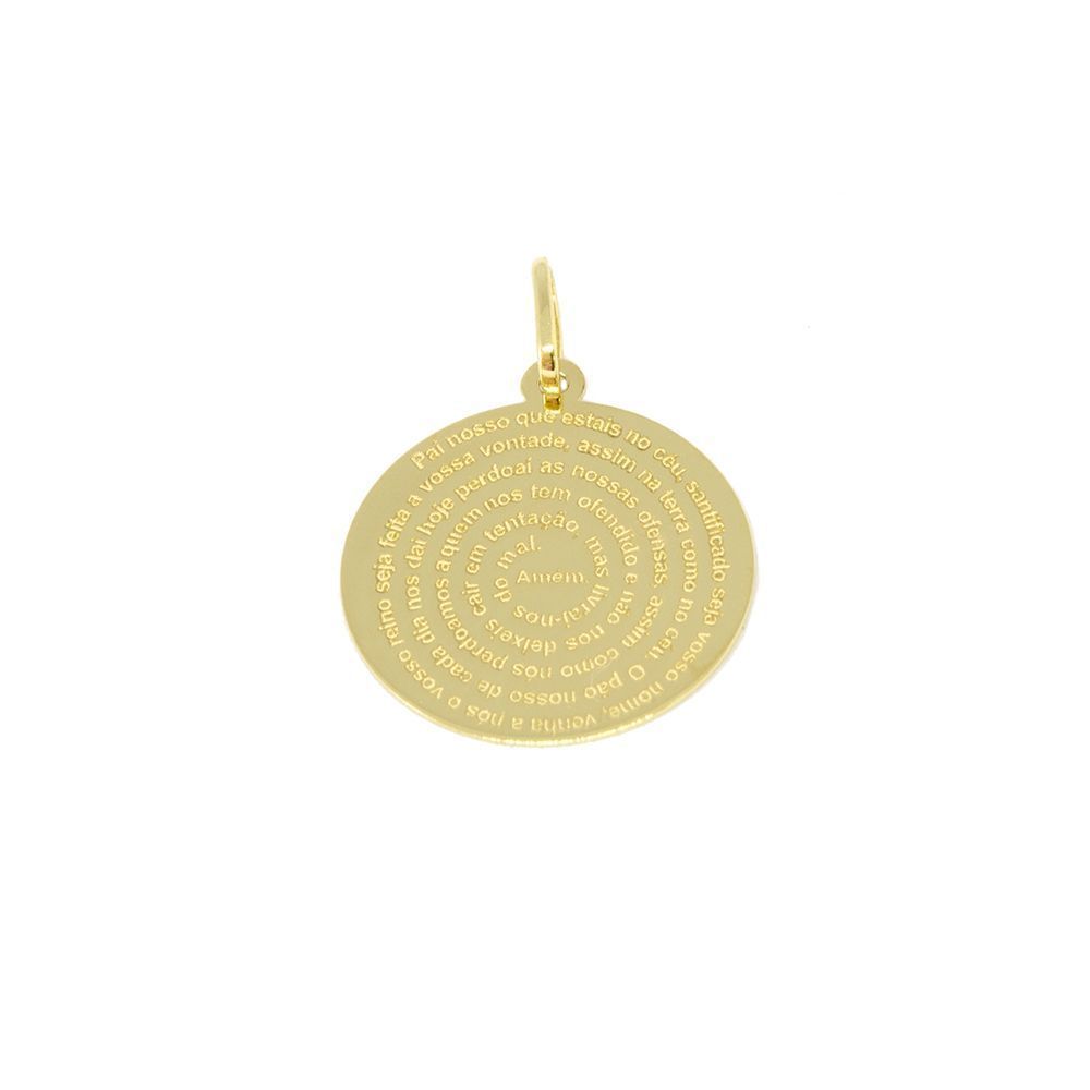 Pingente Mandala Ora��o Pai Nosso em Ouro 18 Kilates - 25102